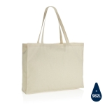 Large printed or embroidered recycled cotton bag, 145 g/m² beige colour