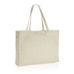 Large printed or embroidered recycled cotton bag, 145 g/m² beige colour third view