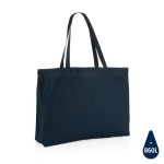 Large printed or embroidered recycled cotton bag, 145 g/m² navy-blue colour
