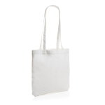 Recycled branded tote bags with long handles, 330 g/m² white colour