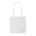 Recycled branded tote bags with long handles, 330 g/m² white colour