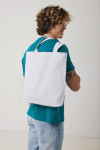 Recycled branded tote bags with long handles, 330 g/m² white colour