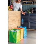 Set of 3 PP woven recycling bags for metal, paper and plastic multicolour colour