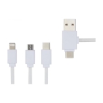 Multi-connection charging cable white colour
