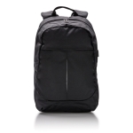 600D polyester laptop backpack with USB port, 15”, Oslo black colour