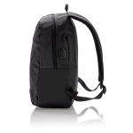 600D polyester laptop backpack with USB port, 15”, Oslo black colour