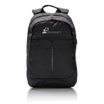 600D polyester laptop backpack with USB port, 15”, Oslo black colour