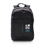 600D polyester laptop backpack with USB port, 15”, Oslo