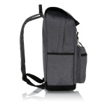 Nylon laptop backpack with external pocket, 15.6” dark grey colour
