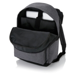 Nylon laptop backpack with external pocket, 15.6” dark grey colour