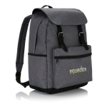 Nylon laptop backpack with external pocket, 15.6” dark grey colour