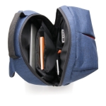 Dual-use sports and office backpack with 15” laptop pocket blue colour