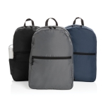 Basic backpack made from recycled materials black colour