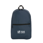Basic backpack made from recycled materials navy-blue colour printing view