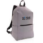 Minimalist modern backpack for 15.6” laptop grey colour printing view