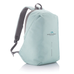 Anti-theft laptop backpack with RFID pockets, 15.6” mint green colour view with logo