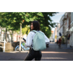 Anti-theft laptop backpack with RFID pockets, 15.6” mint green colour ambient view 3 