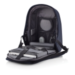 Small anti-theft laptop backpack for employees, 13.3” navy-blue colour