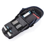Small anti-theft laptop backpack for employees, 13.3” navy-blue colour