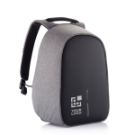 Recycled anti-theft backpack for 15.6” laptop grey colour printing view