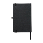 Lined notebook with soft-touch cover made of recycled PU, A5 black colour second rear view