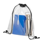 Transparent drawstring bag with coloured cords black colour second view