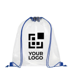 Transparent drawstring bag with coloured cords main view