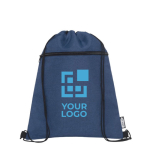 Recycled drawstring backpack with pocket main view