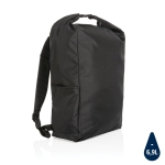 Recycled roll-top backpack with AWARE™ black colour