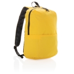 Logo-branded daily backpacks in polyester yellow colour