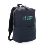 Logo-branded daily backpacks in polyester navy-blue colour
