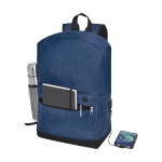 Backpack with USB port and padding for 15.6'' laptop navy-blue colour