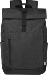 Grey and black padded backpack for 15.6'' laptop taupe grey colour