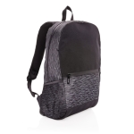 Recycled reflective laptop backpack, 15.6” black colour