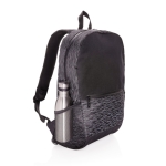 Recycled reflective laptop backpack, 15.6” black colour