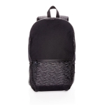 Recycled reflective laptop backpack, 15.6” black colour