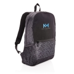 Recycled reflective laptop backpack, 15.6” black colour
