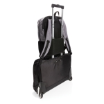 Durable fabric backpack with RFID and USB, 15.6” laptop, Smart black colour