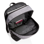 Durable fabric backpack with RFID and USB, 15.6” laptop, Smart black colour