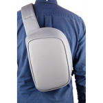 Anti-theft RPET sling bag with RFID pocket and USB port, AWARE™ grey colour view 11