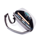 Anti-theft RPET sling bag with RFID pocket and USB port, AWARE™ grey colour view 14