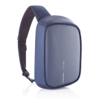 Anti-theft backpack with USB and RFID ports navy-blue colour