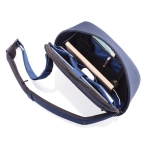 Anti-theft backpack with USB and RFID ports navy-blue colour