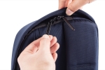 Anti-theft backpack with USB and RFID ports navy-blue colour