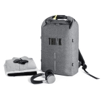 High-security backpack with cut-resistant fabric and RFID protection grey colour