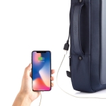 Anti-theft backpack briefcase for 15.6” laptops dark blue colour