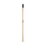 Natural wood pencil with top and eraser, HB hardness black colour image with logo