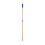 Natural wood pencil with top and eraser, HB hardness light blue colour image with logo
