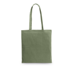 Branded coloured cotton bag for events, 140 g/m² military green colour