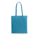 Branded coloured cotton bag for events, 140 g/m² light blue colour